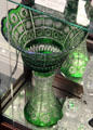 Cut crystal green vase at Czech Cultural Center. Houston, TX.
