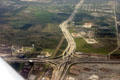Houston freeway interchange seen from air. Houston, TX