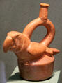 Mochica culture earthenware vessel in shape of parrot from Northern Peru at San Antonio Museum of Art. San Antonio, TX.
