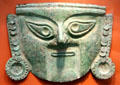 Chimu culture copper mask from North Coast Peru at San Antonio Museum of Art. San Antonio, TX.