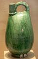 Liao dynasty earthenware green-glazed flask from China at San Antonio Museum of Art. San Antonio, TX.