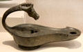 Roman bronze lamp with horse's head handle at San Antonio Museum of Art. San Antonio, TX.