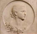 Portrait medallion of Berlin lady by Elisabet Ney a Texan from Germany at Institute of Texan Cultures. San Antonio, TX