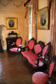 Settee & chairs in formal parlor at Edward Steves Homestead Museum. San Antonio, TX.