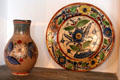 Painted ceramic pitcher & plate at Spanish Governor's Palace. San Antonio, TX.