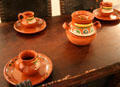 Ceramic cups & plates at Spanish Governor's Palace. San Antonio, TX.