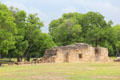 Stone ruins at Mission San Juan Capistrano. San Antonio, TX.
