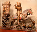 St George wood sculpture from Southern Germany at McNay Art Museum. San Antonio, TX.