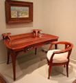 Art Nouveau desk & chair by Jacques Gruber of France below van Gogh painting at McNay Art Museum. San Antonio, TX