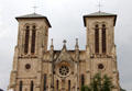 Gothic revival towers of San Fernando Cathedral. San Antonio, TX.