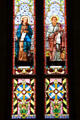 Stained glass windows of Evangelists St John & St Mark at San Fernando Cathedral. San Antonio, TX.