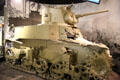 Australian M3 Stuart tank destroyed by Japanese gun at Buna-Gona in Papua at National Museum of the Pacific War. Fredericksburg, TX.