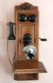 Wall-mounted crank telephone by Kellogg at LBJ Boyhood Home. Johnson City, TX.
