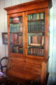 Parlor desk & bookcase in LBJ birthplace house at Lyndon B. Johnson NHP. Stonewall, TX.