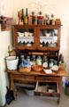 Kitchen cabinet with built-in flour bin at Sauer-Beckmann Farmstead. Stonewall, TX.