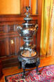 Decorative Oriental metal urn in central hall at McFaddin-Ward House. Beaumont, TX.