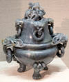 Qing dynasty carved jadeite tripod censer from China at Crow Collection of Asian Art. Dallas, TX.