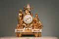Mantel clock with figures of France & Mars by Jean Martin & signed Martin of Paris at Dallas Museum of Art. Dallas, TX.