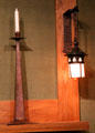 Arts & Crafts wall sconce & candlestick by Gustav Stickley at Dallas Museum of Art. Dallas, TX.