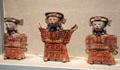 Three standing female ceramic figures from Veracruz, Mexico at Dallas Museum of Art. Dallas, TX.
