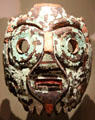 Turquoise Mixtec-Aztec mask from Mexico at Dallas Museum of Art. Dallas, TX.