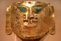 Gold Sicán-culture ceremonial mask from north coast, Peru at Dallas Museum of Art. Dallas, TX