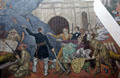 Heroes of battles of Goliad & Alamo stories on Texas History mural in Great Hall of State at Fair Park. Dallas, TX.
