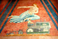 Traction Art Deco mural by Carlo Ciampaglia on Centennial Hall at Fair Park. Dallas, TX.