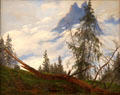 Mountain Peak with Drifting Clouds painting by Caspar David Friedrich at Kimbell Art Museum. Fort Worth, TX.