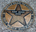 Judge Roy Bean star on Texas Trail of Fame in Stock Yards historic district. Fort Worth, TX.