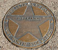 Kit Carson star on Texas Trail of Fame in Stock Yards historic district. Fort Worth, TX.