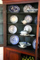Fine china in corner cabinet at John Jay French Museum. Beaumont, TX.