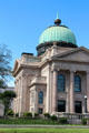 Neoclassical facade of Lutcher Memorial Church. Orange, TX