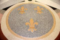 French flag shield on floor under dome at Texas State Capitol. Austin, TX.