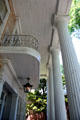 Portico & balustrade of Neill-Cochran House in style of noted Texas architect Abner Cook. Austin, TX