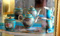 Blue Sevres porcelain coffee service at Neill-Cochran House Museum. Austin, TX.