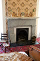Bedroom marbleized fireplace at Neill-Cochran House Museum. Austin, TX.