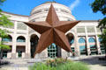 Lone star before Bullock Texas State History Museum. Austin, TX.