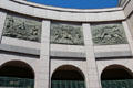 Texas history reliefs on front of Bullock Texas State History Museum. Austin, TX.