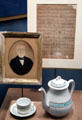 Simon Menger portrait , waltz by Menger & family coffee pot at Bullock Texas State History Museum. Austin, TX.