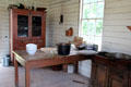 Food preparation area in Bell House kitchen at Pioneer Farms. Austin, TX.
