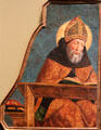 St Augustine tempera on wood by Giovanni Ambrogio Bevilacqua from Italy at Blanton Museum of Art. Austin, TX.