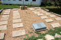 Memorial stones for 32 men of Gonzales who fought & died defending the Alamo at Pioneer Village. Gonzales, TX.