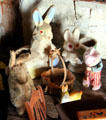 Toy rabbit collection in Moehrig Blank House at Conservation Plaza. New Braunfels, TX.
