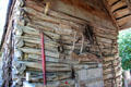 Detail of construction of Spiva-Welsch Barn at Conservation Plaza. New Braunfels, TX.