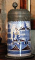 Hand painted stein with pewter top at Museum of Texas Handmade Furniture. New Braunfels, TX.