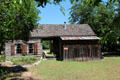 The Reininger Log Cabin with "dog trot" style at Museum of Texas Handmade Furniture. New Braunfels, TX