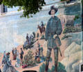 Mural celebrates Texas pioneers. New Braunfels, TX.