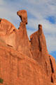 Balancing rock on cliffs of Park Avenue valley at Arches National Park. UT.