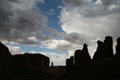 Park Avenue in silhouette at Arches National Park. UT.